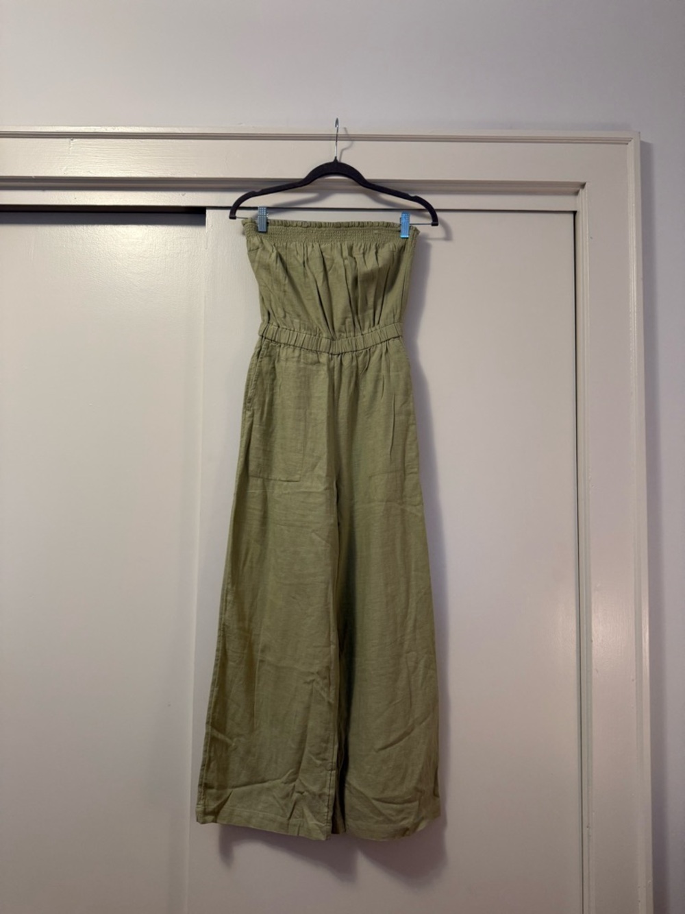 Abercrombie & Fitch Strapless Wide-Leg Jumpsuit